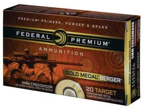 6mm Creedmoor 20 Rounds Ammunition Federal Cartridge 105 Grain Hollow Point